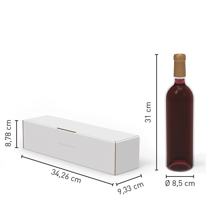 Scatola in cartone Microonda 1,8 mm per una bottiglia di vino