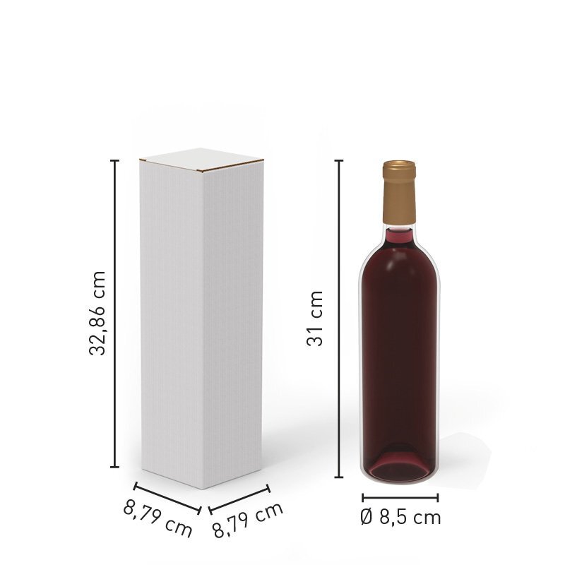 Astuccio per una bottiglia di vino in cartone Microonda 1,8 mm 