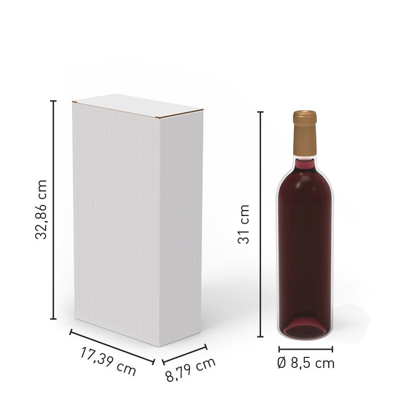 Astuccio per due bottiglie di vino in cartone Microonda 1,8 mm 